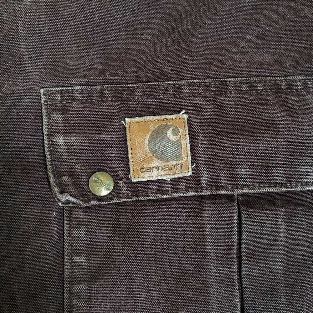 VTG 90s Carhartt C10BRG blanket lined utility canvas USA made work jacket mns XL - Picture 6 of 13